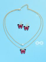 The Glamorous Butterflies - Set of Neckpiece and Earrings