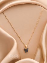 The Beguiling Butterfly - Golden Casual Neckpiece (Onyx Black)