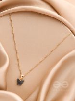 The Beguiling Butterfly - Golden Casual Neckpiece (Onyx Black)