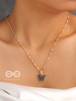 The Beguiling Butterfly - Golden Casual Neckpiece (Onyx Black)
