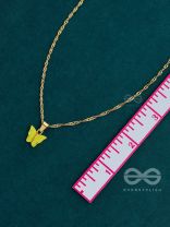 THE BEGUILING BUTTERFLY - GOLDEN CASUAL NECKPIECE (LEMON YELLOW)