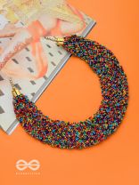 The Beauteous Braided Criss-Cross Beaded Necklace (Multicoloured)