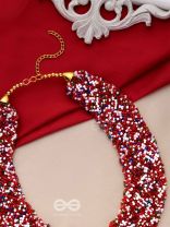 The Beauteous Braided Criss-Cross Beaded Necklace (Multicoloured)