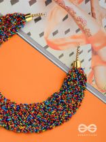 The Beauteous Braided Criss-Cross Beaded Necklace (Multicoloured)