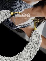 The Beauteous Braided Criss-Cross Beaded Necklace (White)