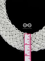 The Beauteous Braided Criss-Cross Beaded Necklace (White)