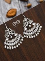 A Timeless Artwork - Embellished Oxidised Earrings