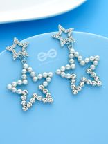 The Shimmering Stars - Embellished Statement Danglers
