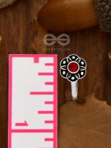 The Flower of Ikigai- Oxidised Non-pierced Nosering(Crimson)