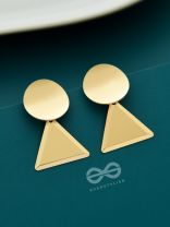 The Geometric Elegance - Golden Casual Earrings