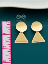The Geometric Elegance - Golden Casual Earrings
