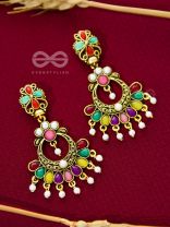 The Embellished Glamour - Golden Statement Earrings