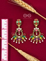 The Embellished Glamour - Golden Statement Earrings