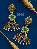 The Embellished Ecstasy - Golden Statement Earrings