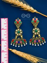 The Embellished Ecstasy - Golden Statement Earrings