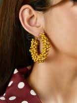A Glimmer of Shimmer - Playful Embellished Hoops (Golden)