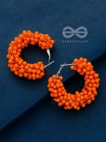 A Glimmer of Shimmer - Playful Embellished Hoops (Orange)