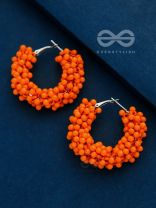 A Glimmer of Shimmer - Playful Embellished Hoops (Orange)