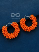 A Glimmer of Shimmer - Playful Embellished Hoops (Orange)