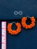 A Glimmer of Shimmer - Playful Embellished Hoops (Orange)