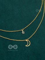 The Elegance of Night Sky - Golden Multilayered Neckpiece