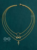 The Layered Infinite Grace - Golden Statement Neckpiece