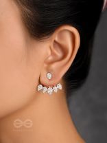 The Arctic Shrub- Golden Rhinestones Ear Jackets