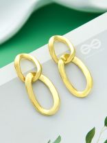 Delicate Interwined Gold Chain Dangler Earrings