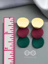 The Triple Layered Colourblock Geometry - Statement Dangler Earrings