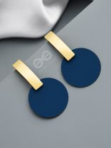 The Geometric Blues - Golden Statement Earrings