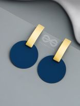 The Geometric Blues - Golden Statement Earrings