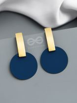 The Geometric Blues - Golden Statement Earrings
