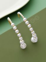The Crescent Moon Pearls - Statement Hoops