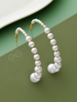 The Crescent Moon Pearls - Statement Hoops