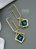 The Whimsical Heart of the Ocean - Golden Statement Earrings