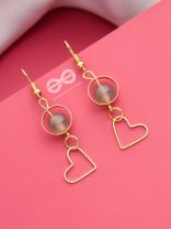 The little dangling heart - Golden Casual Earrings