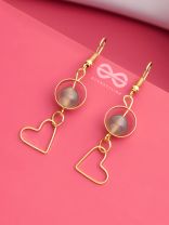 The little dangling heart - Golden Casual Earrings