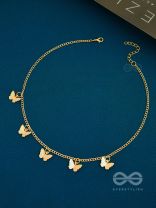 The Beguiling Butterflies - Statement Golden Neckpiece