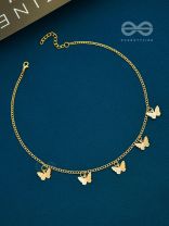 The Beguiling Butterflies - Statement Golden Neckpiece