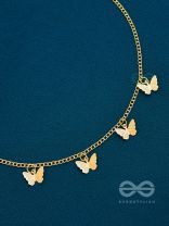 The Beguiling Butterflies - Statement Golden Neckpiece