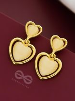 The Opal Hearts - Statement Golden Earrings