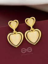 The Opal Hearts - Statement Golden Earrings
