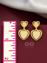The Opal Hearts - Statement Golden Earrings