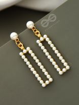 A Pearly Geometry - Statement Pearl Earrings