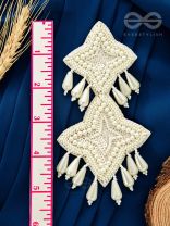 The Royal Glamour - Embroidered Pearl Statement Earrings