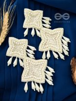 The Royal Glamour - Embroidered Pearl Statement Earrings