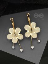 The Floral Glamour - Statement Golden Danglers