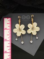 The Floral Glamour - Statement Golden Danglers