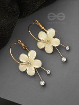 The Floral Glamour - Statement Golden Danglers
