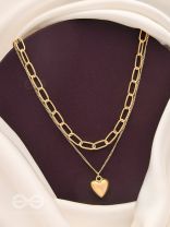 Lock me in your Heart - Golden Layered Statement Neckpiece